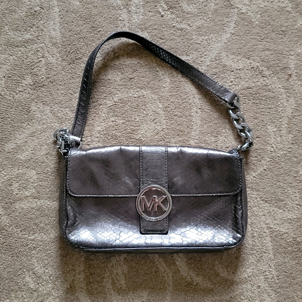 Michael Kors Metallic Snakeskin Small Shoulder Bag